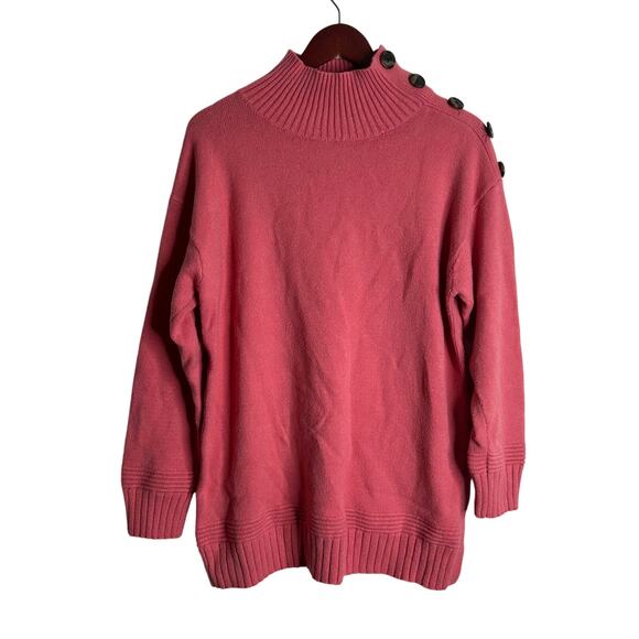 by Anthropologie Pink Turtleneck Sweater Soft & Stretchy Oversized size M - Picture 1 of 7